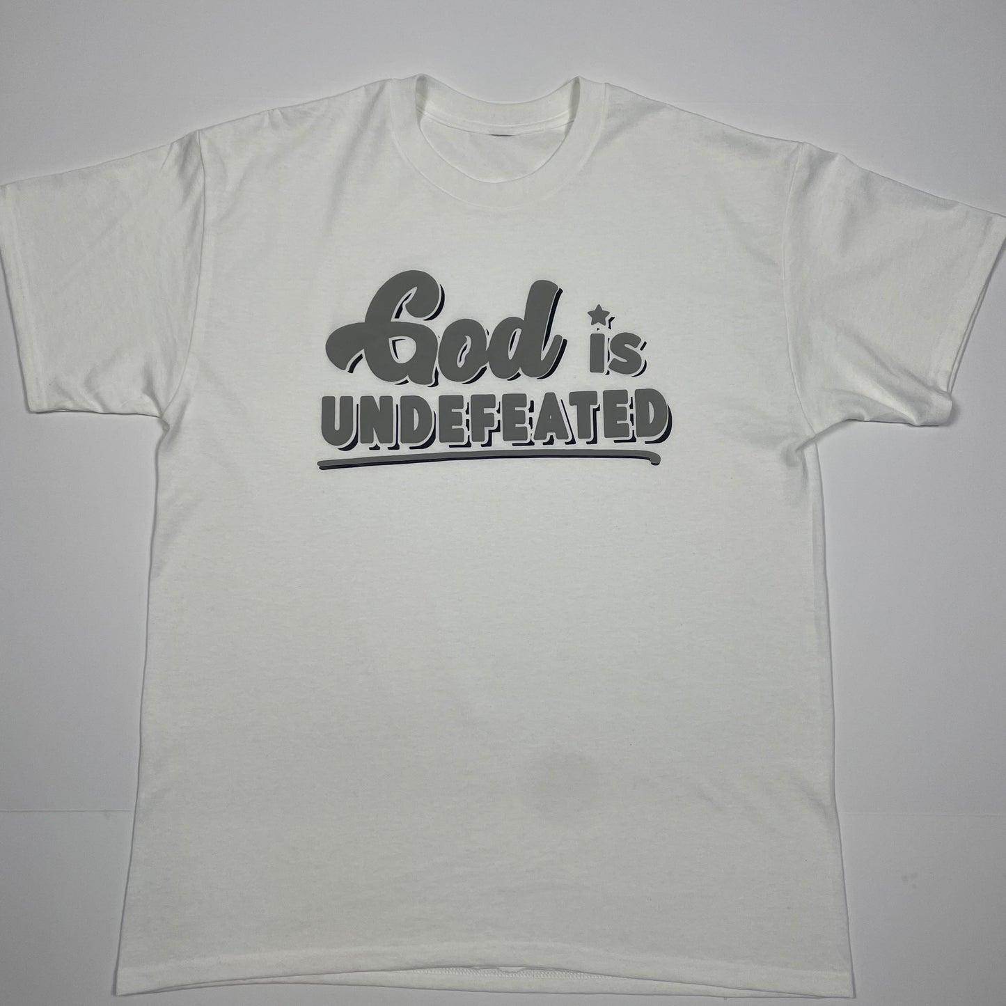 God is undefeated T (Puff Print)